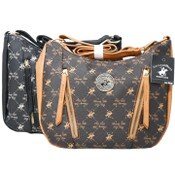 Wholesale - BHPC HOBO HANDBAG W/TOP ZIPPER 2-ASST BLACK & BROWN